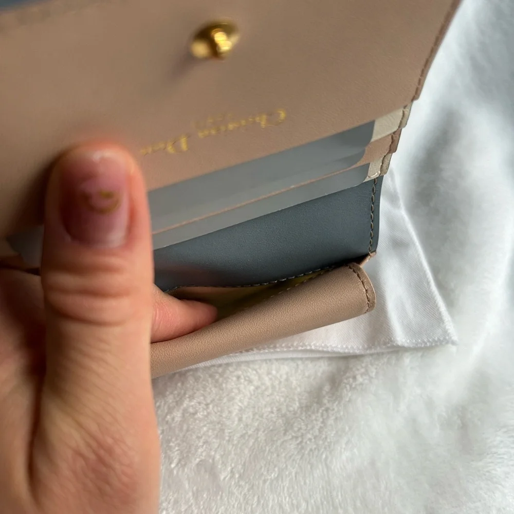 Dior Quilted Wallet in Gray with Gold Accent
